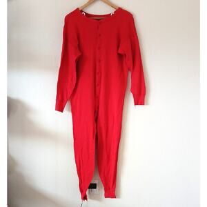 Vintage 70s Red Union Long Johns Thermal Underwear Pajamas